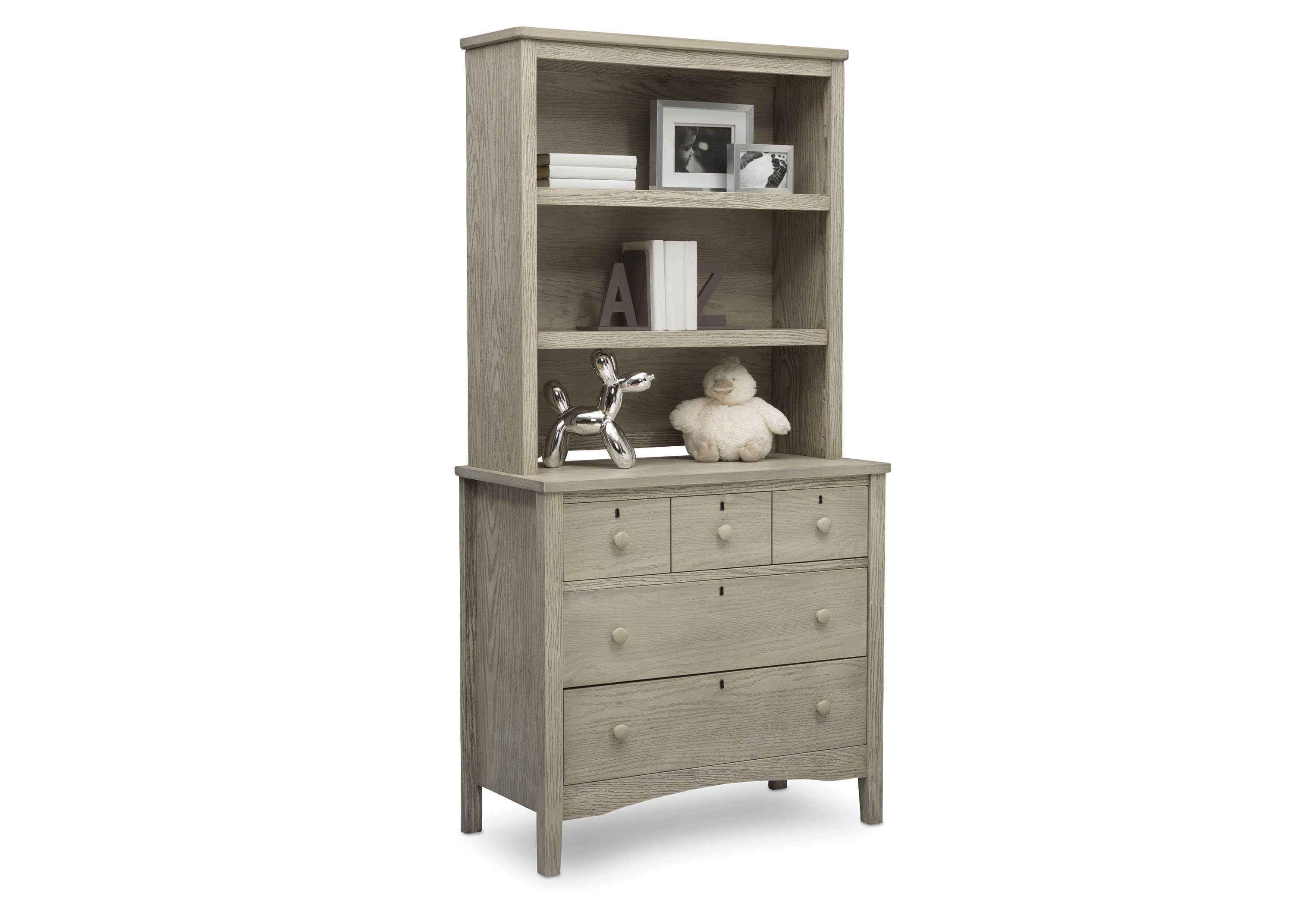 Delta Children Farmhouse 3 Drawer Dresser with Changing Top - Textured Limestone