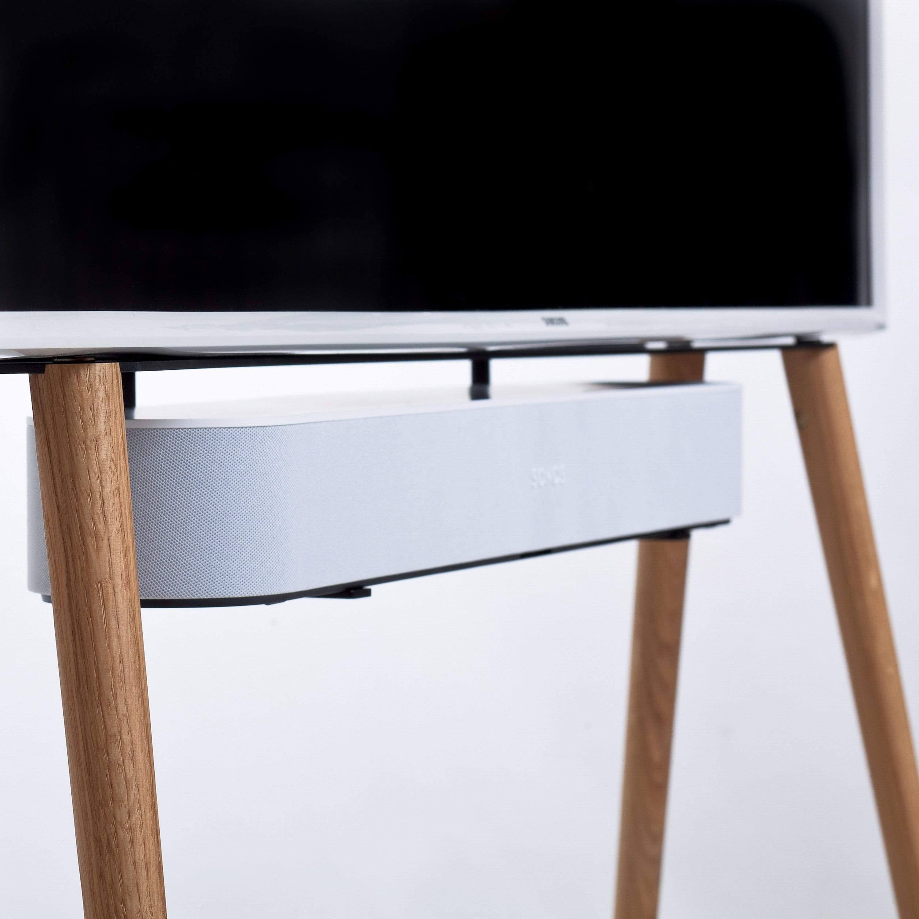 JALG Oak / Natural Oil Wax TV Stand Mid Century Modern Minimalist Easel Design