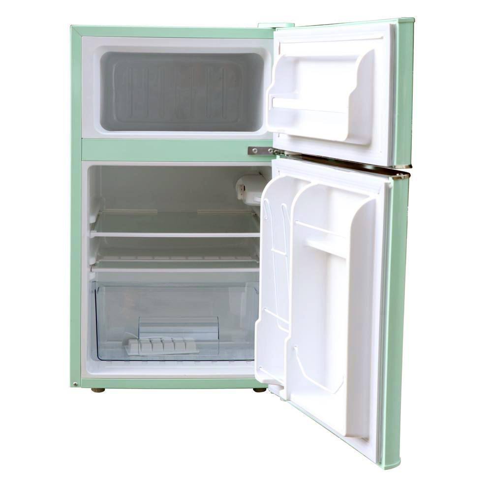 Magic Chef Retro 3.2 Cu. ft. 2-Door Mini Fridge in Mint Green