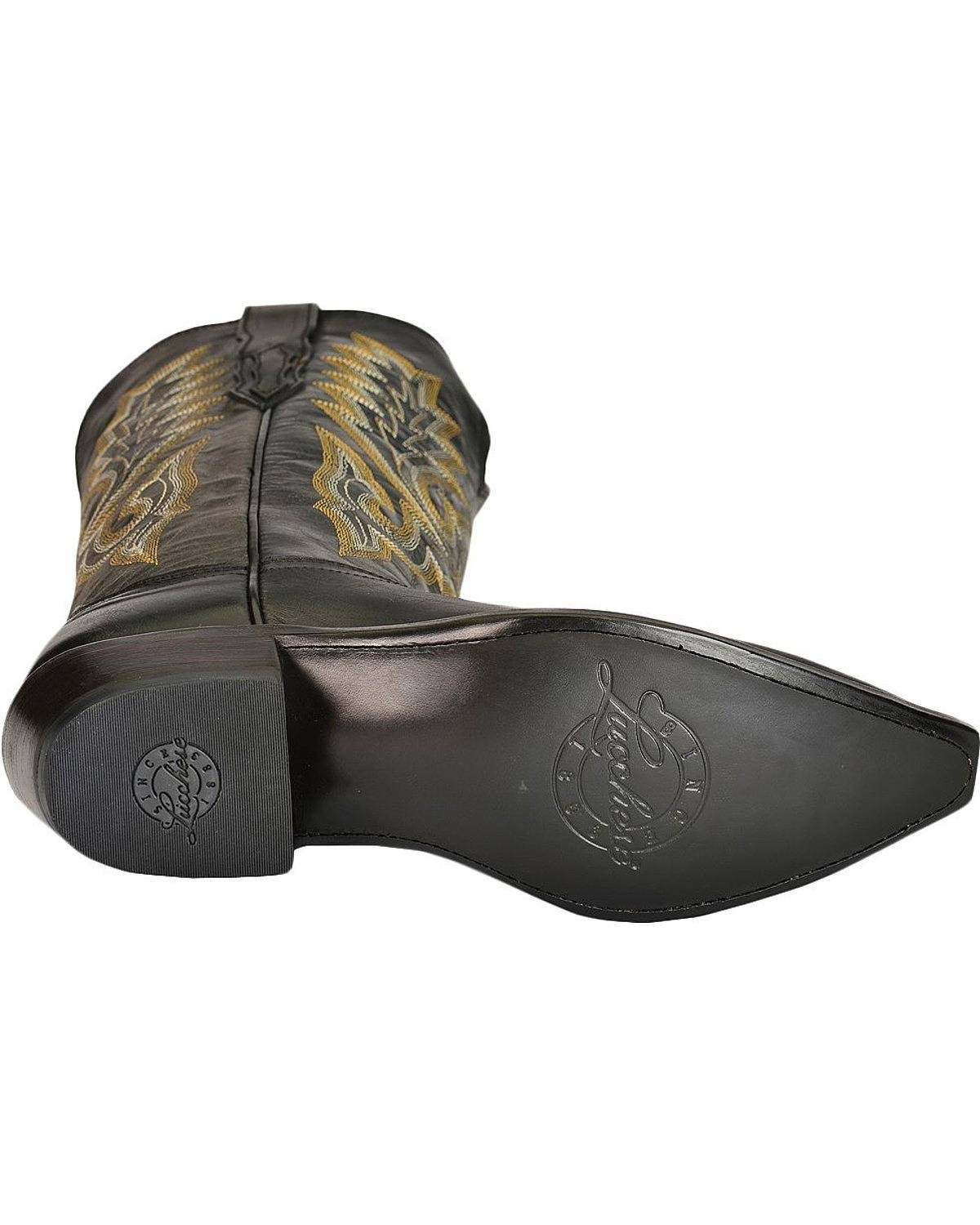 Lucchese Western Boots Men Madras Goat Snip Toe M1007.S54 Black