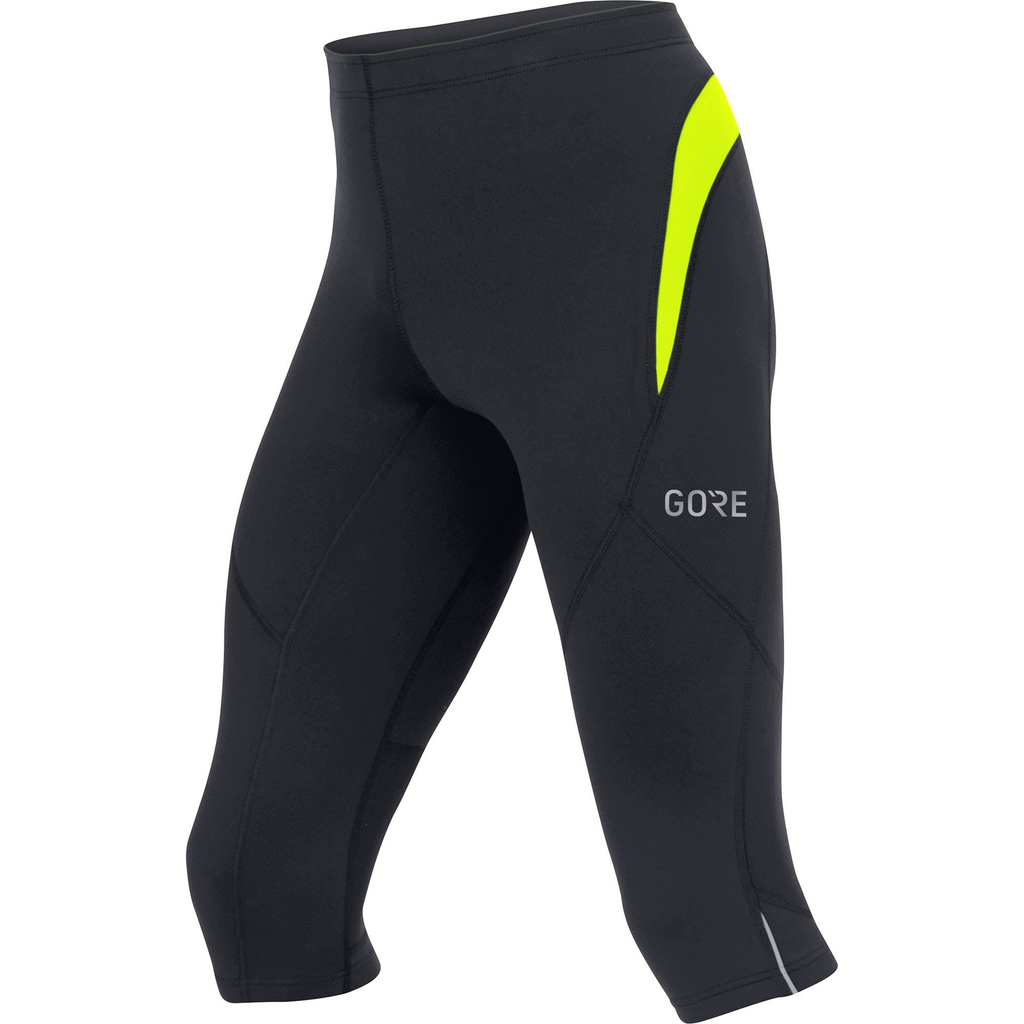 Gore Wear R3 3/4 Tights Men Black/Neon Yellow
