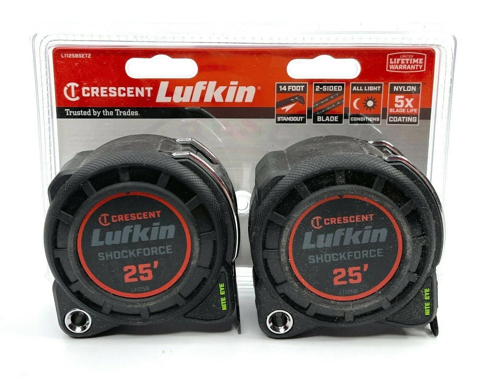 Crescent-L1125BSET2 Shockforce Nite Eye Tape Measure - 2 Pack, 25& x 1-3/16in.