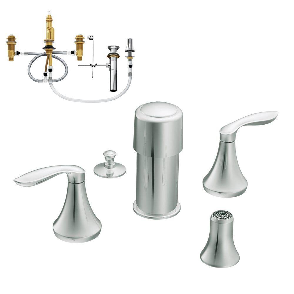 Eva 2-Handle Bidet Faucet Trim Kit with Valve in Chrome