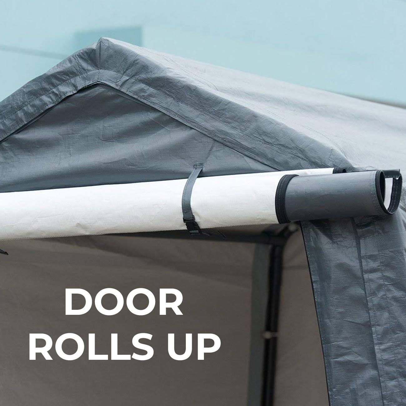 Abba Patio Storage Shelter 6 x 8- Feet Outdoor Shed Heavy Duty Canopy Grey