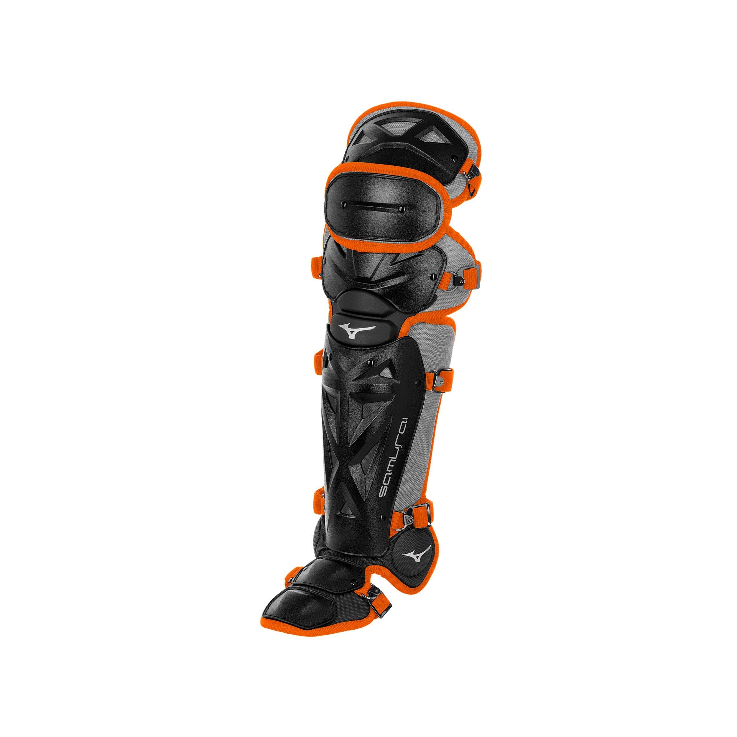 Mizuno Youth Samurai Shin Guards Black/Orange 14.5