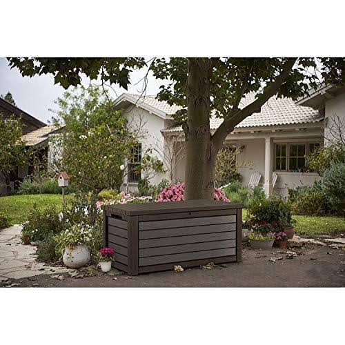 Keter 165 Gallon Deck Box, Resin Outdoor Storage-Brown