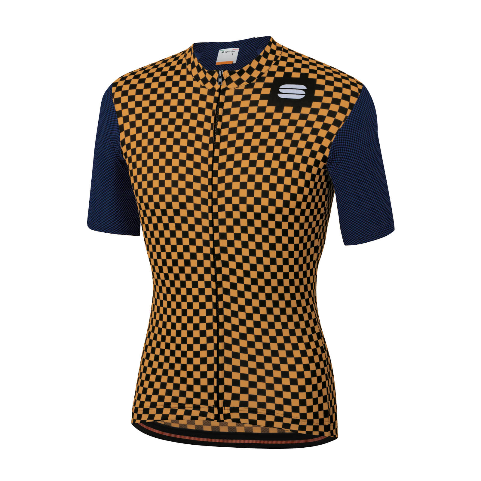 Sportful Checkmate Jersey - L - Blue Twilight/Gold