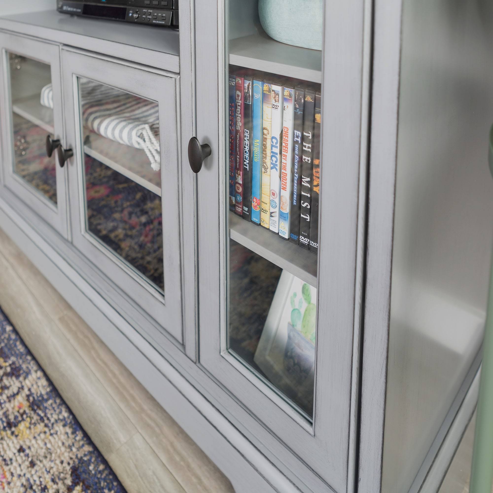 Middlebrook Designs 52-Inch Highboy TV Stand Console - Antique White