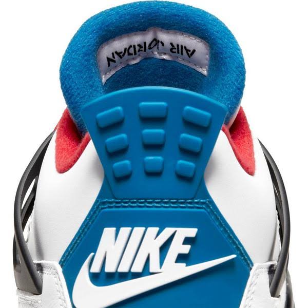 Nike Air Jordan 4 Retro SE 鈥淲hat The鈥?Sneakers - White/Fire Red/Tech Grey/Military Blue - 15