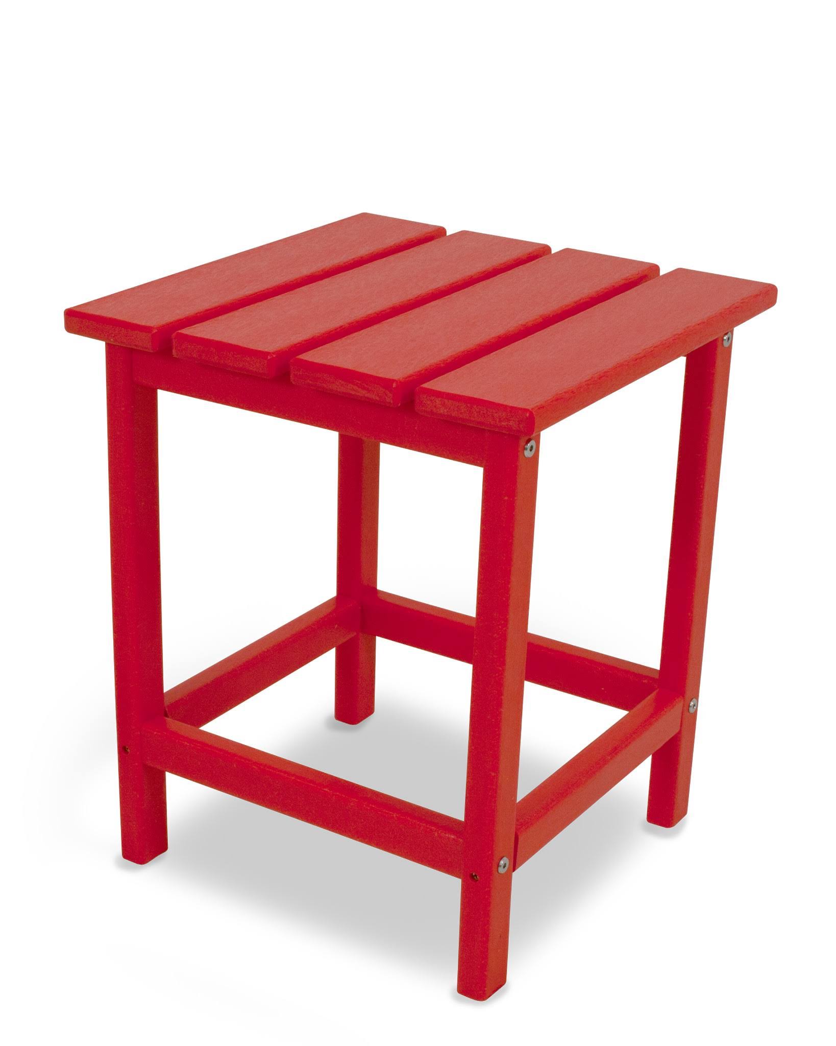 POLYWOOD Long Island Side Table; Sunset Red