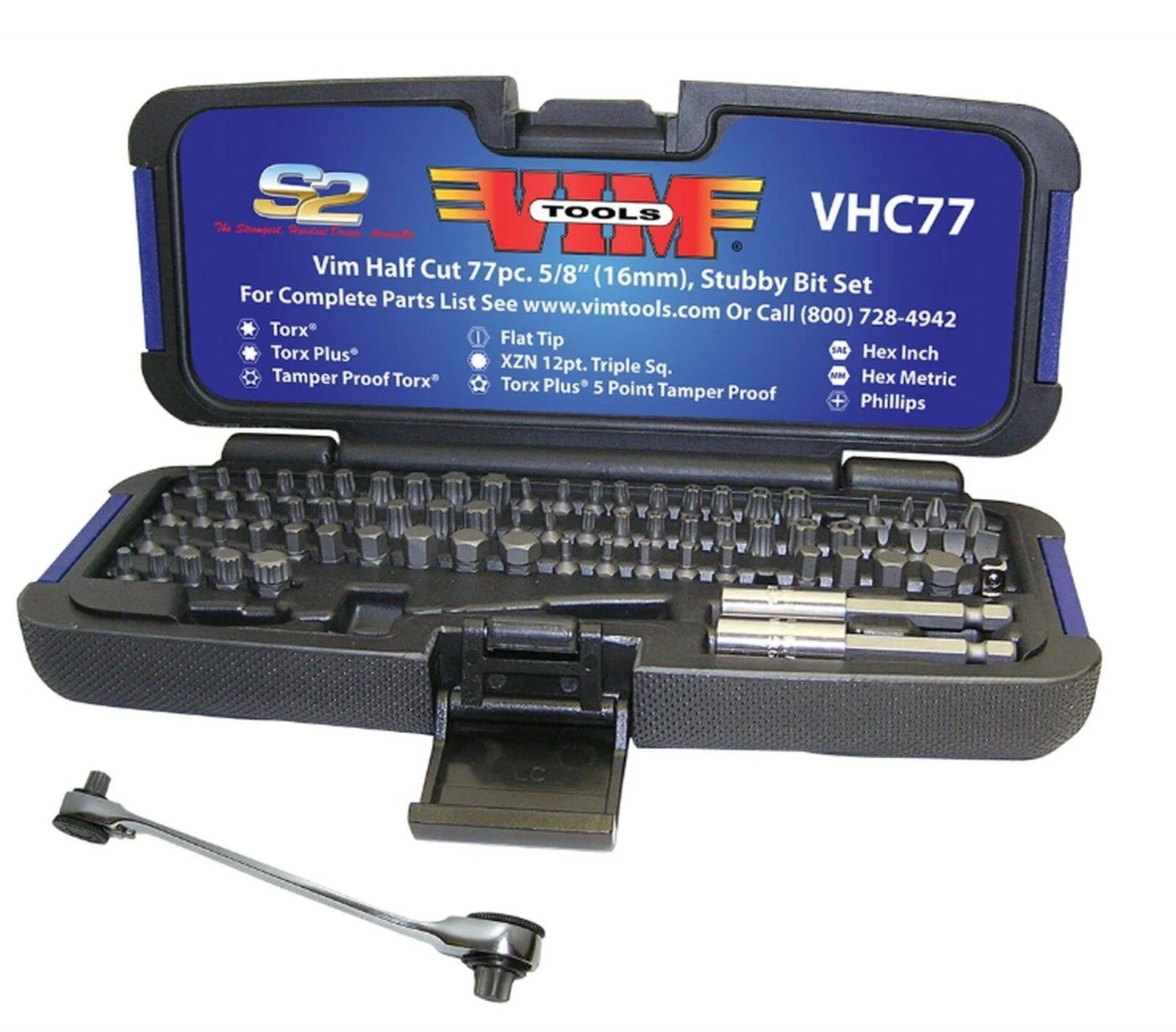 Vim Products Vhc77 - 77 Piece Half Cut Stubby Bit Set