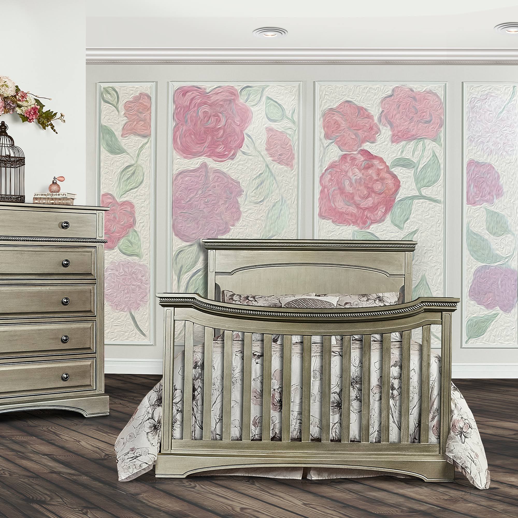 Evolur Catalina Antique Bronze Flat Top Convertible Crib