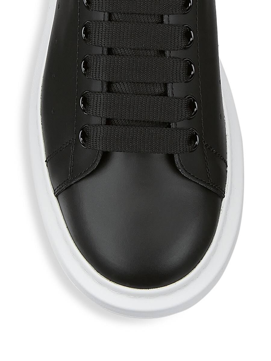 Alexander McQueen Men's Oversized Leather Heel Detail Sneakers - Multi - Size 39.5 EU / 6.5 US - White/Black