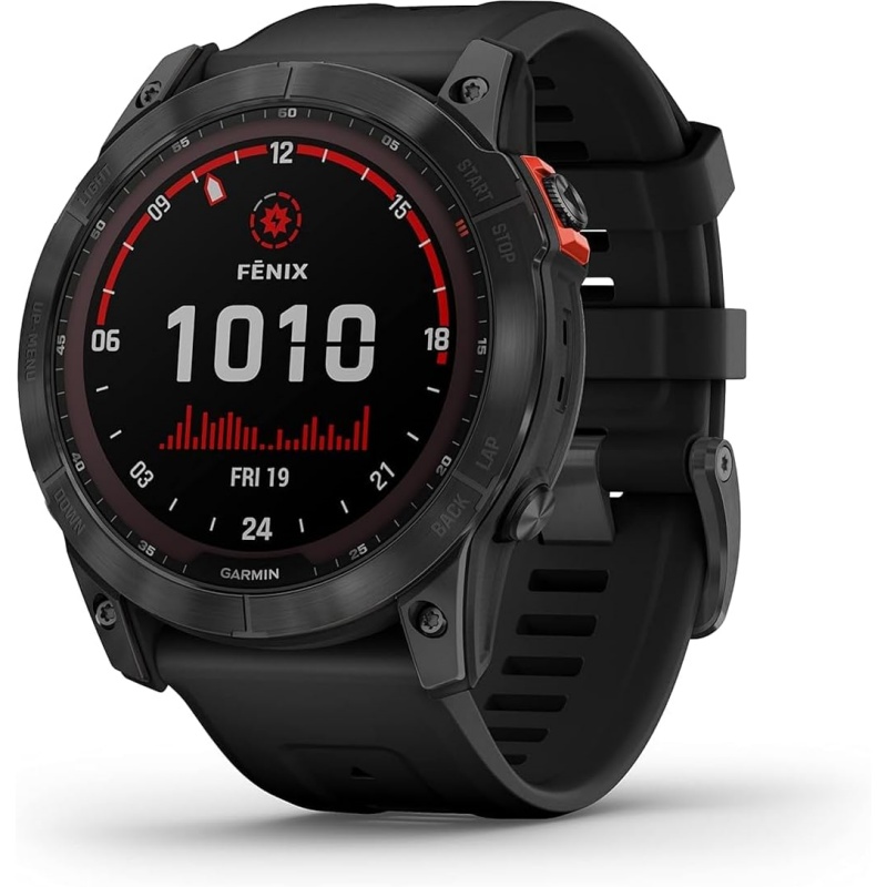 Garmin fēnix 7X SOLAR (51 mm), Large Multisport GPS Smartwatch, Solar Charging,Advanced Health and Training Features,Touchscreen and Buttons,Ultratough Design Features,Up to 37 days battery life