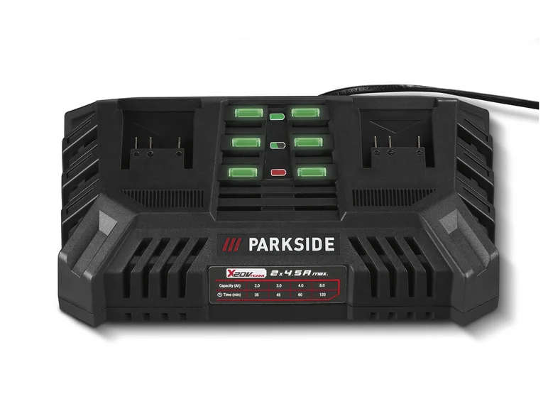 PARKSIDE Chargeur de batterie double PDSLG 20 B1, 2 x 4,5 A, 20 V