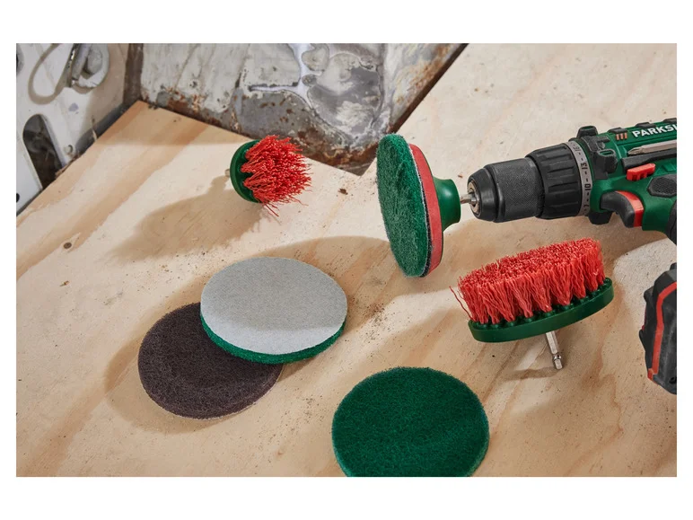 PARKSIDE Set d'embouts à brosse et de tampons abrasifs, 14 pièces