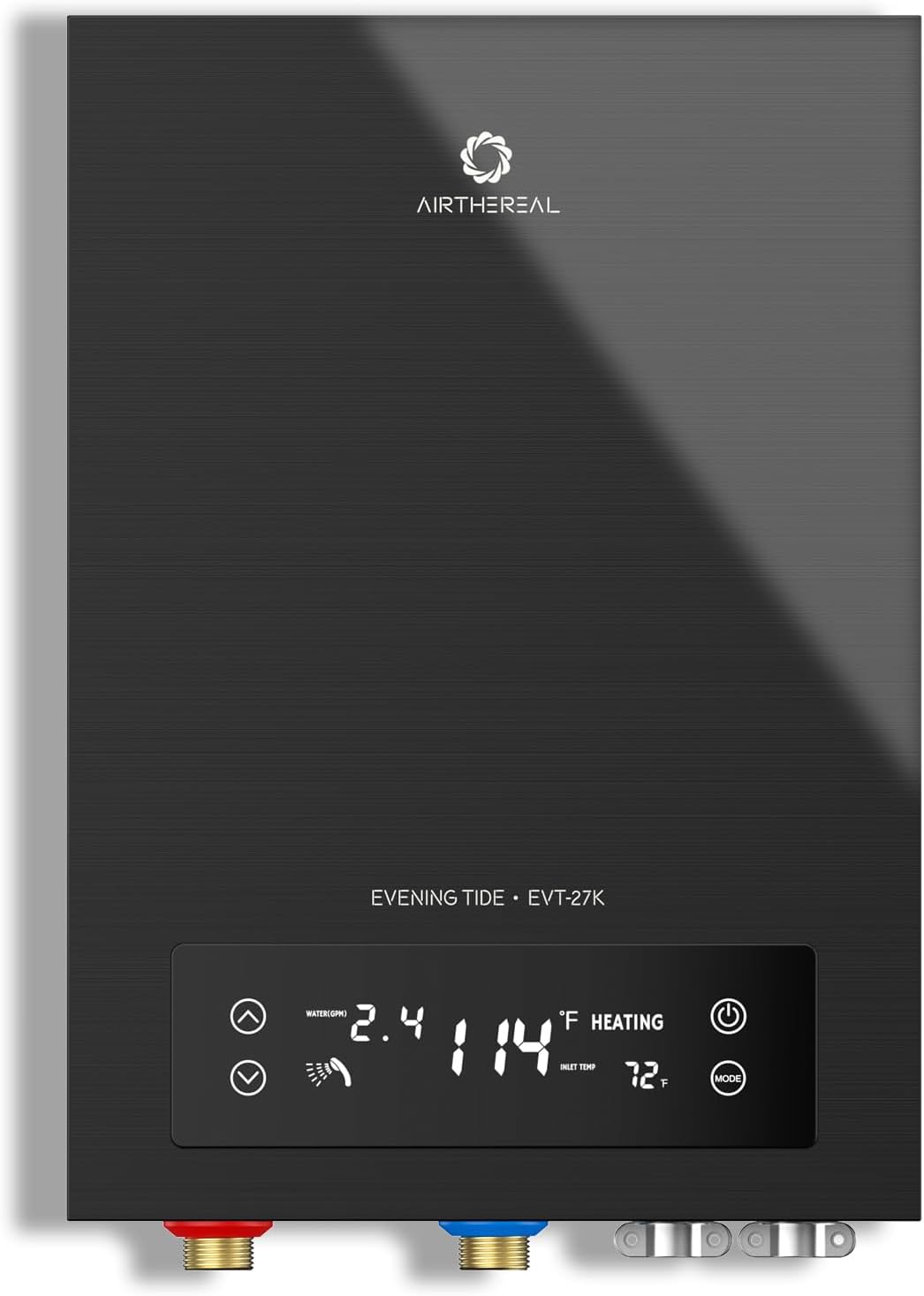 Airthereal Electric Tankless Water Heater, 27kW, 240Volts - Endless On-Demand Hot Water - Self Modulates to Save Energy Use - Small Enough to Install Anywhere - for 3 Showers, Evening Tide series