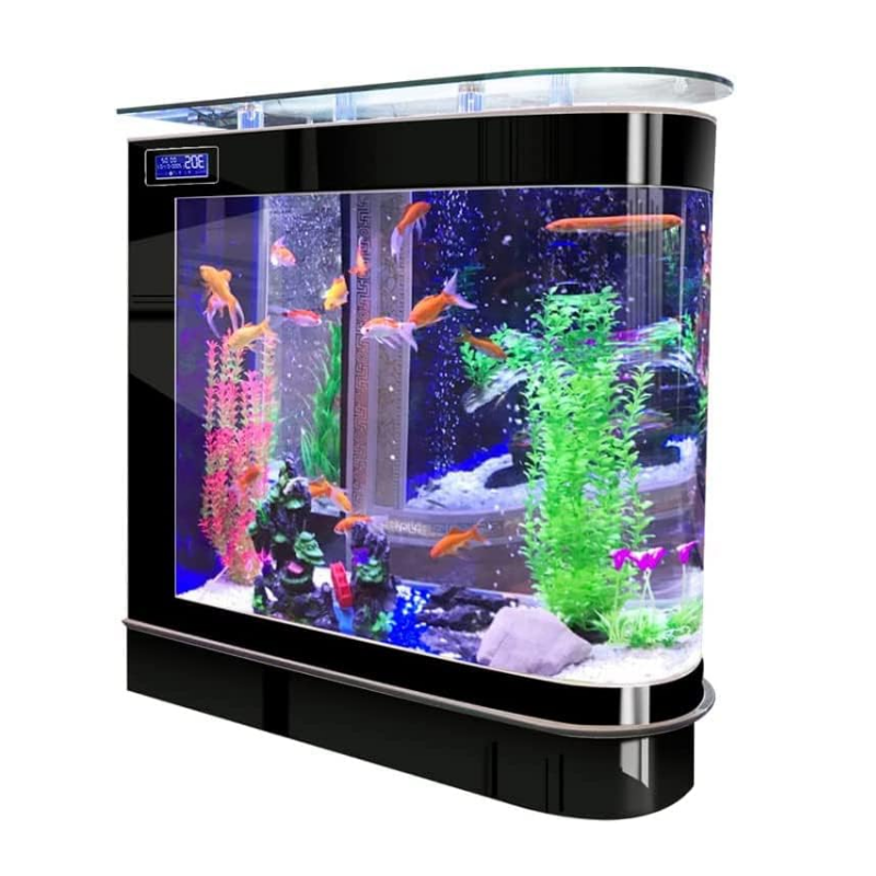 124Gal LED Aquarium Kit Upright Fish Tank Large Glass Fishbowl Glsaa Bar for Patios Living Office Room and Kitchen