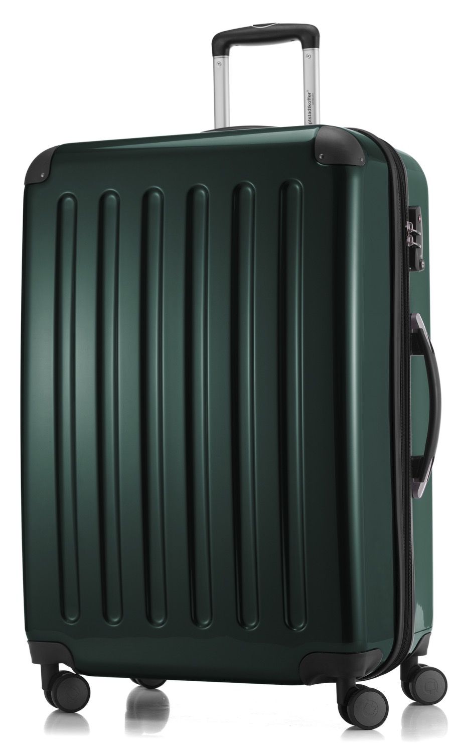 Alex - suitcase hard shell black glossy, TSA, 75 cm, 119 liters