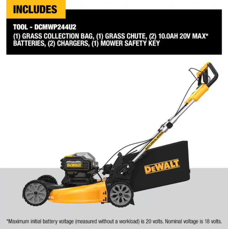 DEWALT 21.5 in. 20-Volt MAX Lithium-Ion Cordless Battery Walk Behind Self Propelled Mower