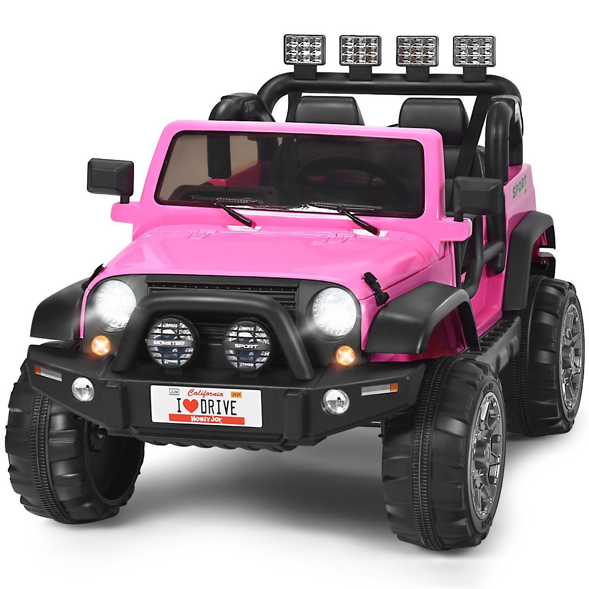 Elektroauto Jeep 2 Sitzer mit 3 Geschwindigkeiten rosa