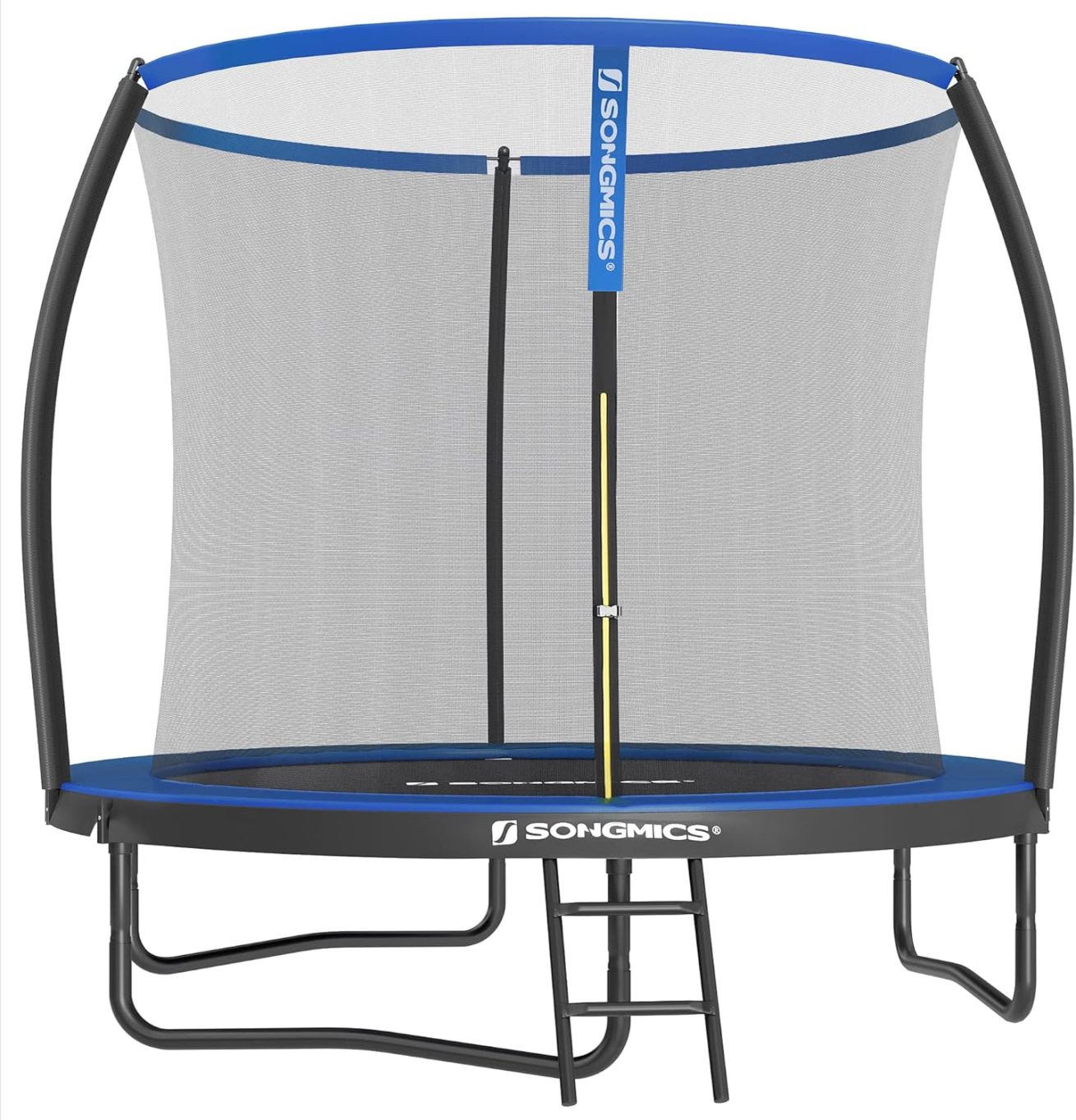 SONGMICS Outdoor Trampoline Ø 244 cm, Round Garden Trampoline for Children with Safety Net, Edge Cover, Ladder and Padded Poles