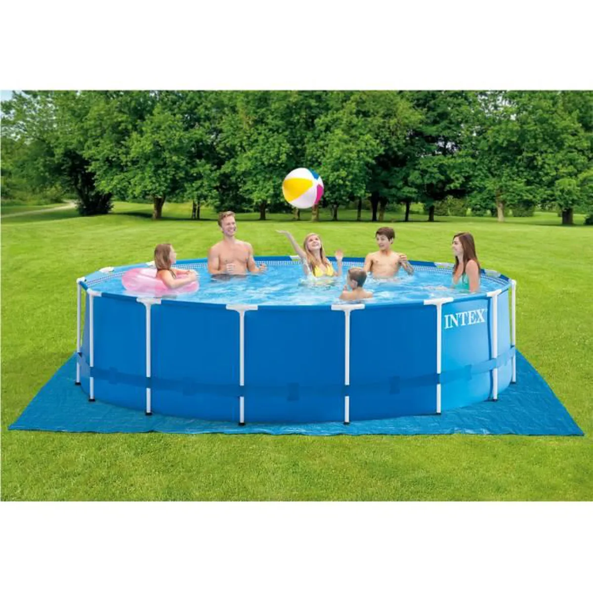 Kit piscine metal frame ronde tubulaire ø 4,57 x 1,22m et Nettoyeur