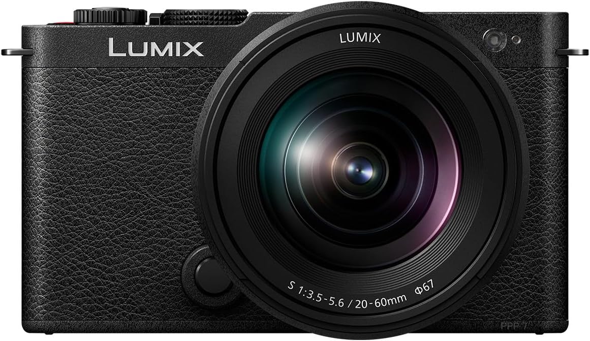 Panasonic Lumix DC-S9KE-K Full Frame Mirrorless Open Gate Vlogging Camera, 24.2MP, 6K /4K Video, 779 Point PDAF, Image Stabilisation, Free-Angle Screen, 5Ghz WiFi, Black, 20-60mm (x3 Zoom) Lens