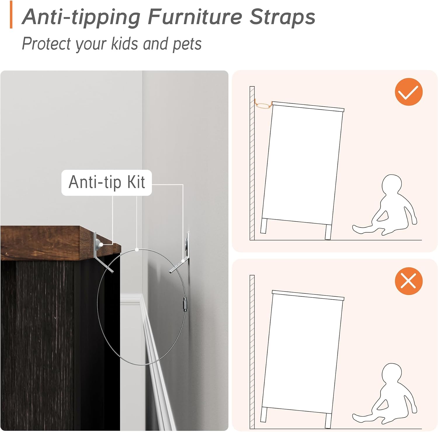 WAMPAT Farmhouse Buffet Cabinet,Rustic Sideboard with Sliding Barn Doors