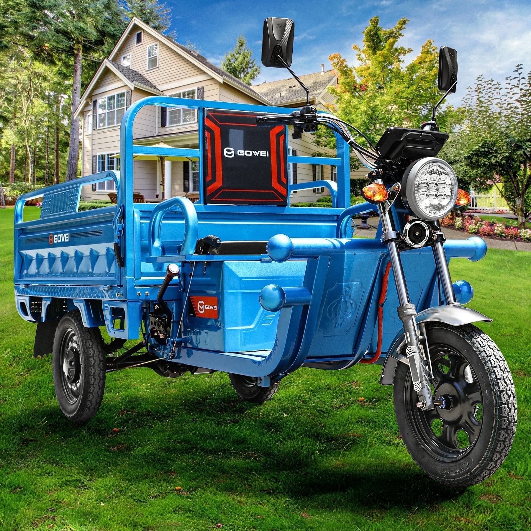 Oryxearth 1000W 60V 3-Wheel Electric Vehicle, 32Ah Auto Electric Minibike, up to 21 Mph