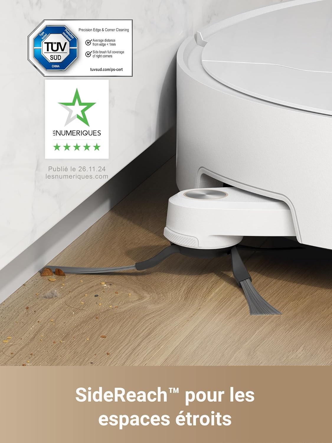 DREAME X40 Ultra Complete Robot Vacuum Cleaner with Removable and Liftable Mop, Raised Side Brush, 12,000 Pa, Mop and Scrubber with 70 C Hot Water, Liftable Brushes