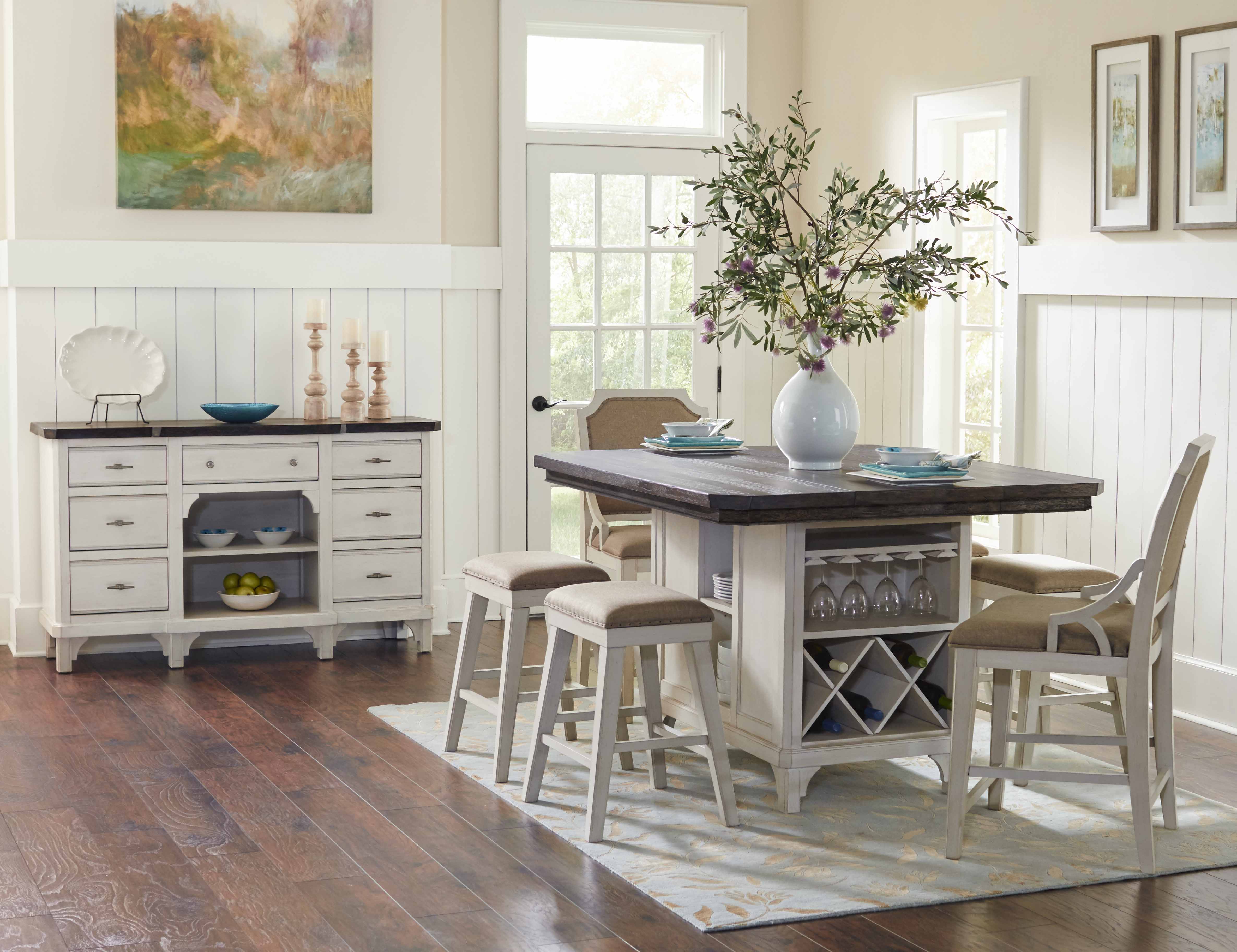 Mystic 5-Pc Kitchen Island Dining Set Extendable (30-48)