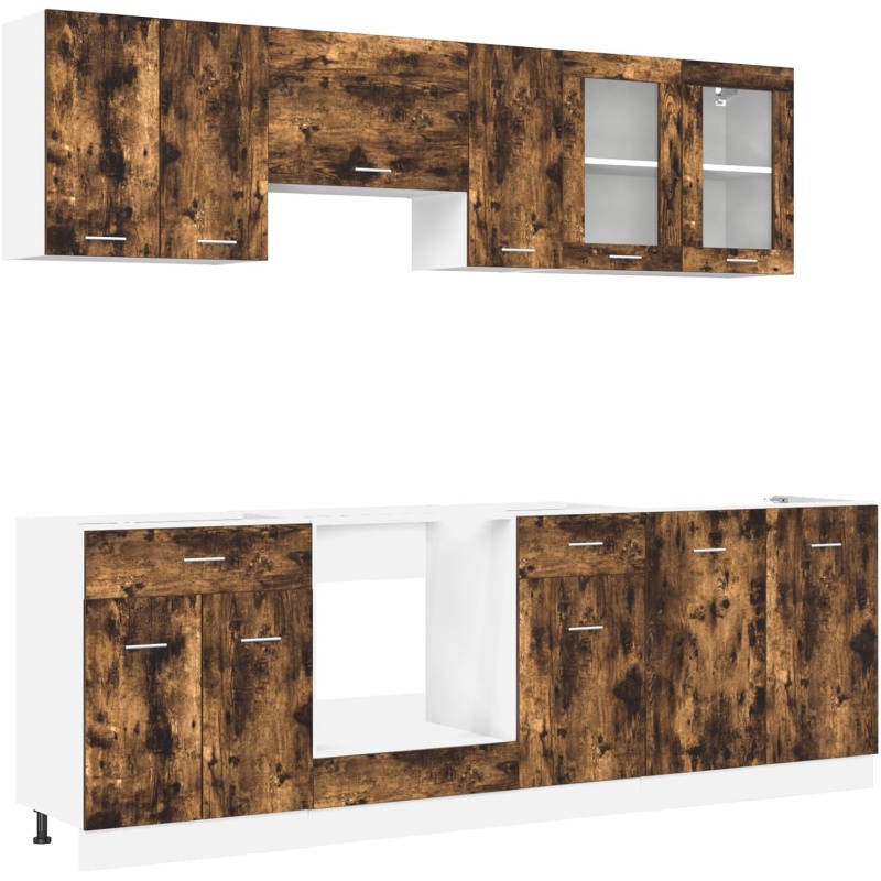 vidaXL Lyon Kitchen Unit White Composite Wood 8-Piece Set