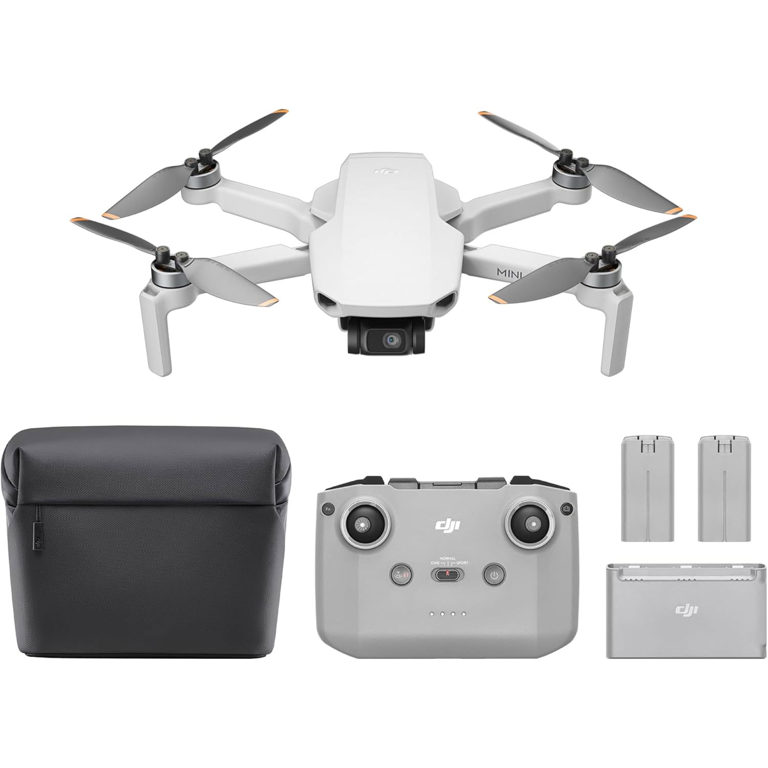 DJI Mini 4K Fly More Combo, drone for adults, 4K HD camera, less than 249 g, 3-axis gimbal, 10 km video transmission, automatic return, 3 batteries for max 93' flight time