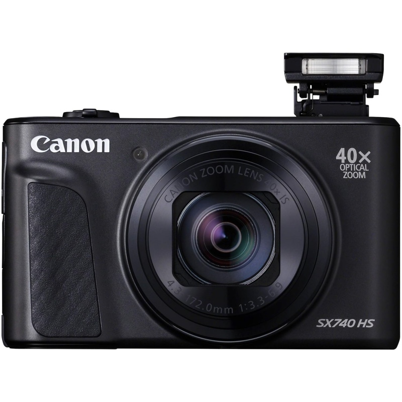 Canon SX740 HS PowerShot Digital Camera Black - Practical Compact Camera with 4K Resolution and Hybrid Autofocus - Canon Powershot Camera with 40x Optical Zoom - Auto Transfer via WLAN and Bluetooth