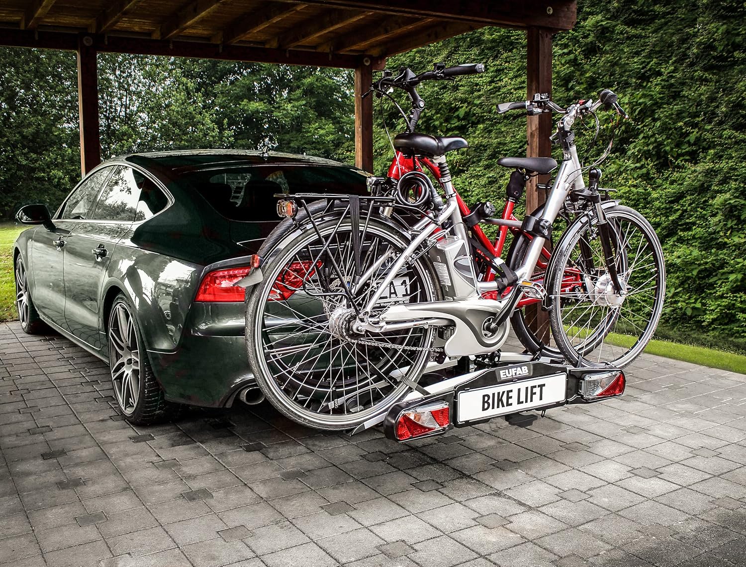 EUFAB 11535 Rear Carrier Bike Lift for Hitch, Black, 135x74x74cm