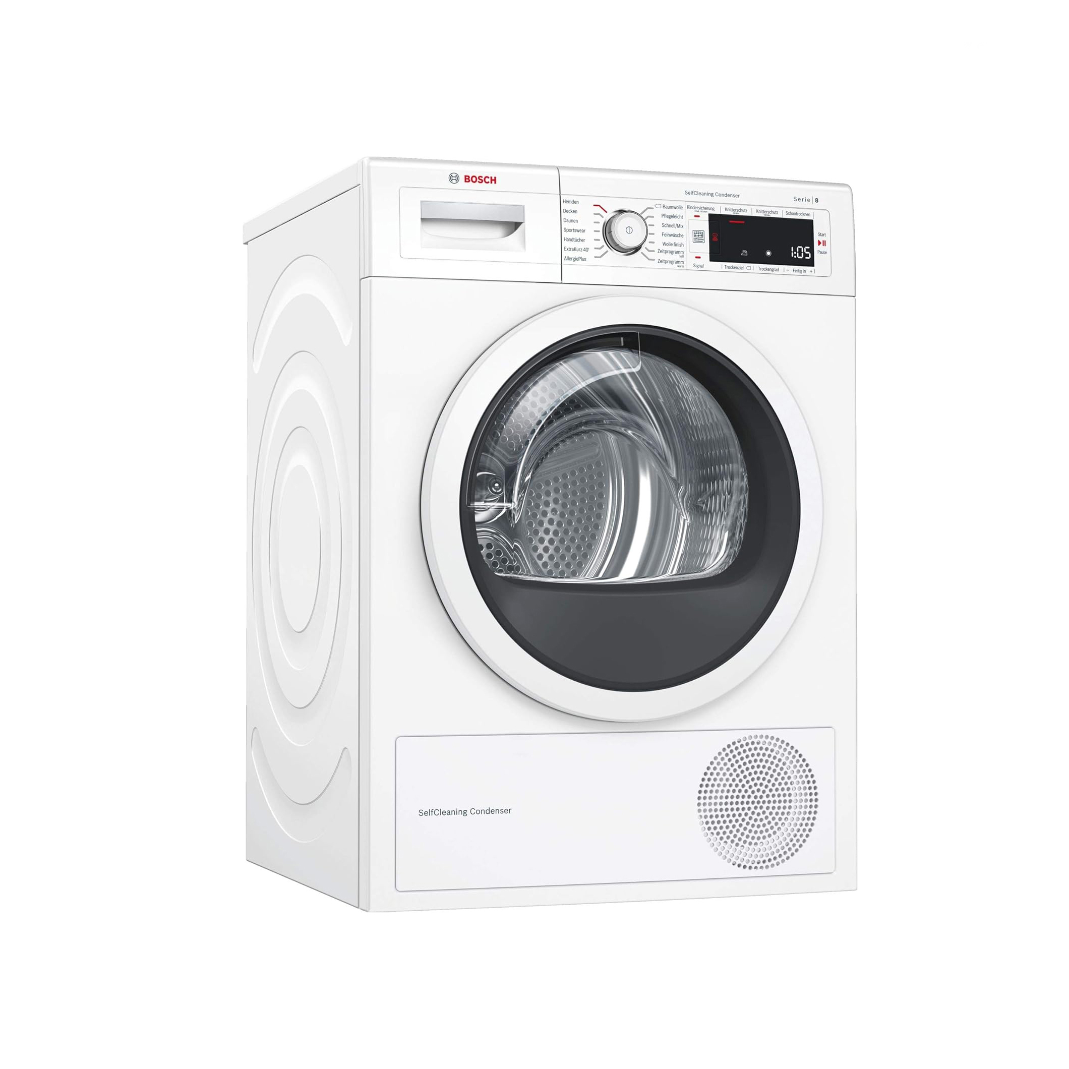 Bosch WTW87541 Series 8 Heat Pump Dryer / A++ / 259 kWh per Year / 9 kg / White with Glass Door / AutoDry / SelfCleaning Condenser™ / Sensitive Drying System [Energy Class A++]