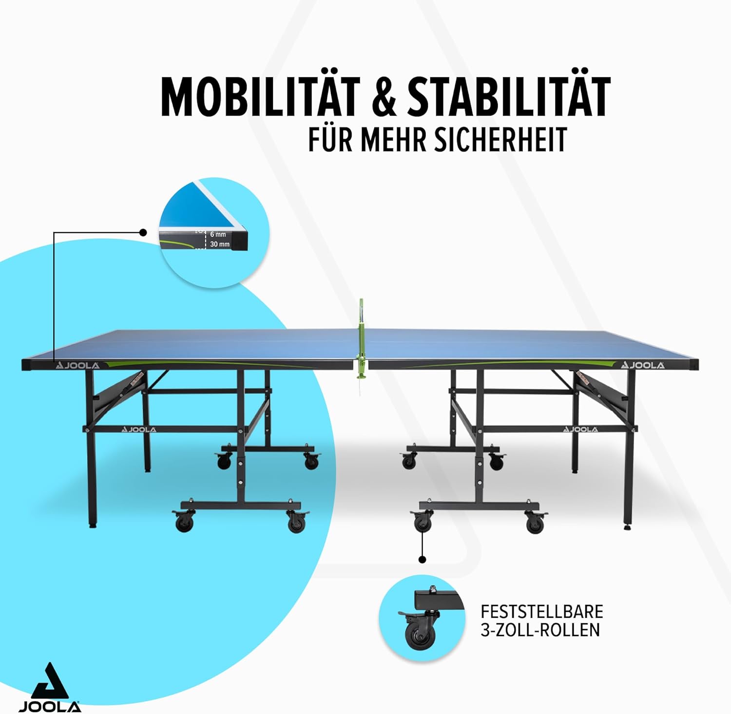 JOOLA Outdoor Table Tennis Table - Professional Table Tennis Table 6 mm Aluminium Composite Surface - Weatherproof Foldable - Includes Net