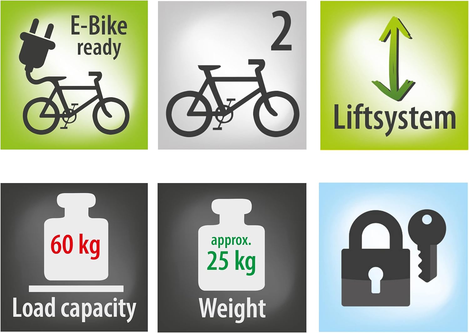 EUFAB 11535 Rear Carrier Bike Lift for Hitch, Black, 135x74x74cm