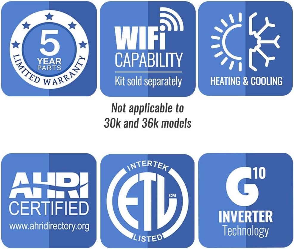 Gree 24,000 BTU 16 SEER LIVO+ Wall Mount Ductless Mini Split Air Conditioner Heat Pump 208/230V