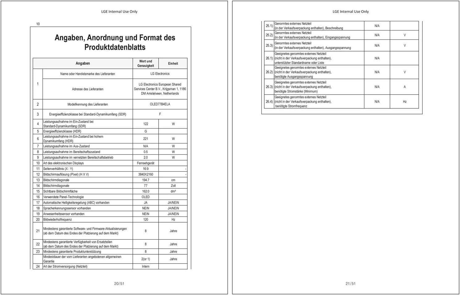 LG OLED77B4ELA TV 195 cm (77 Inch) OLED TV (α8 4K AI Processor, webOS 24, Dolby Vision, up to 120Hz) [Model Year 2024] [Energy Class F]