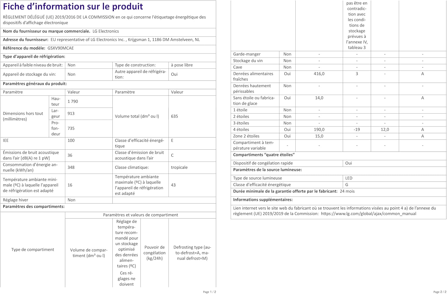 LG Electronics GSXV90MCAE Side-by-Side with InstaView Door-in-Door®, Ice, Crushed Ice and Water Dispenser, 635 Litre Capacity, Energy Efficiency Class E, Fixed Water Connection, Matt Black Steel [Energy Class E]