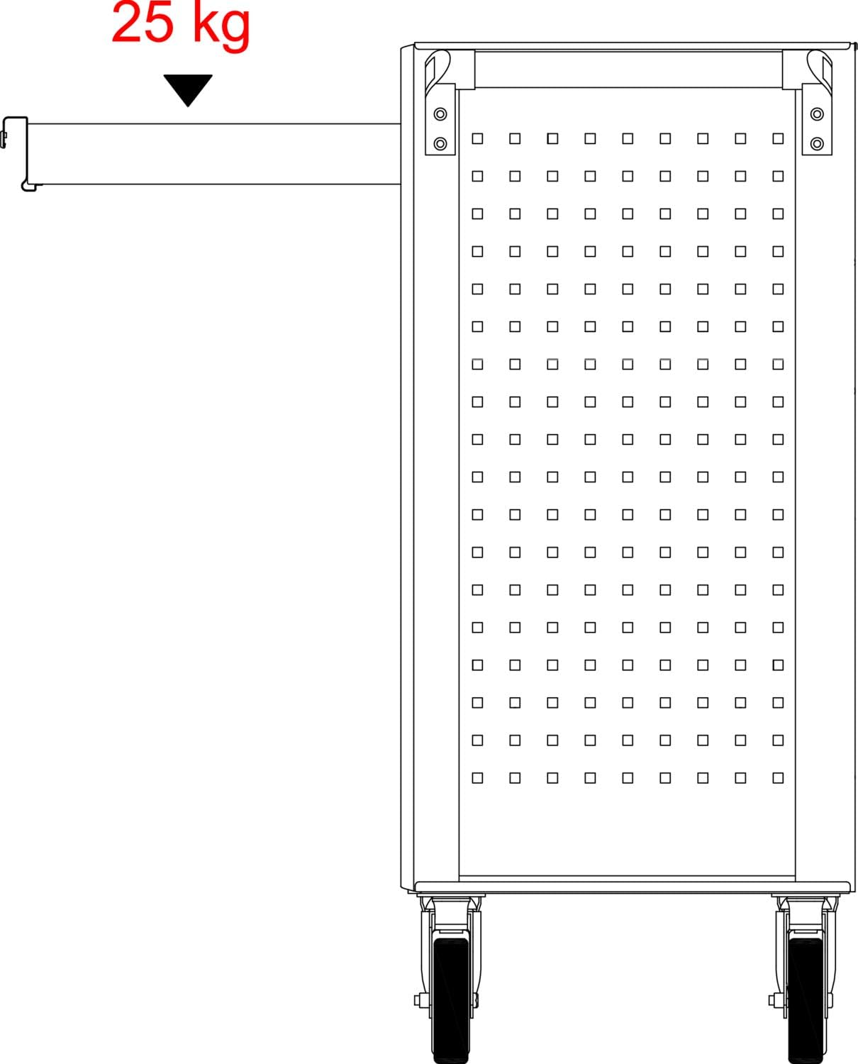 KS Tools ECOline 897.0007 Workshop Trolley with 7 Drawers Black/Red