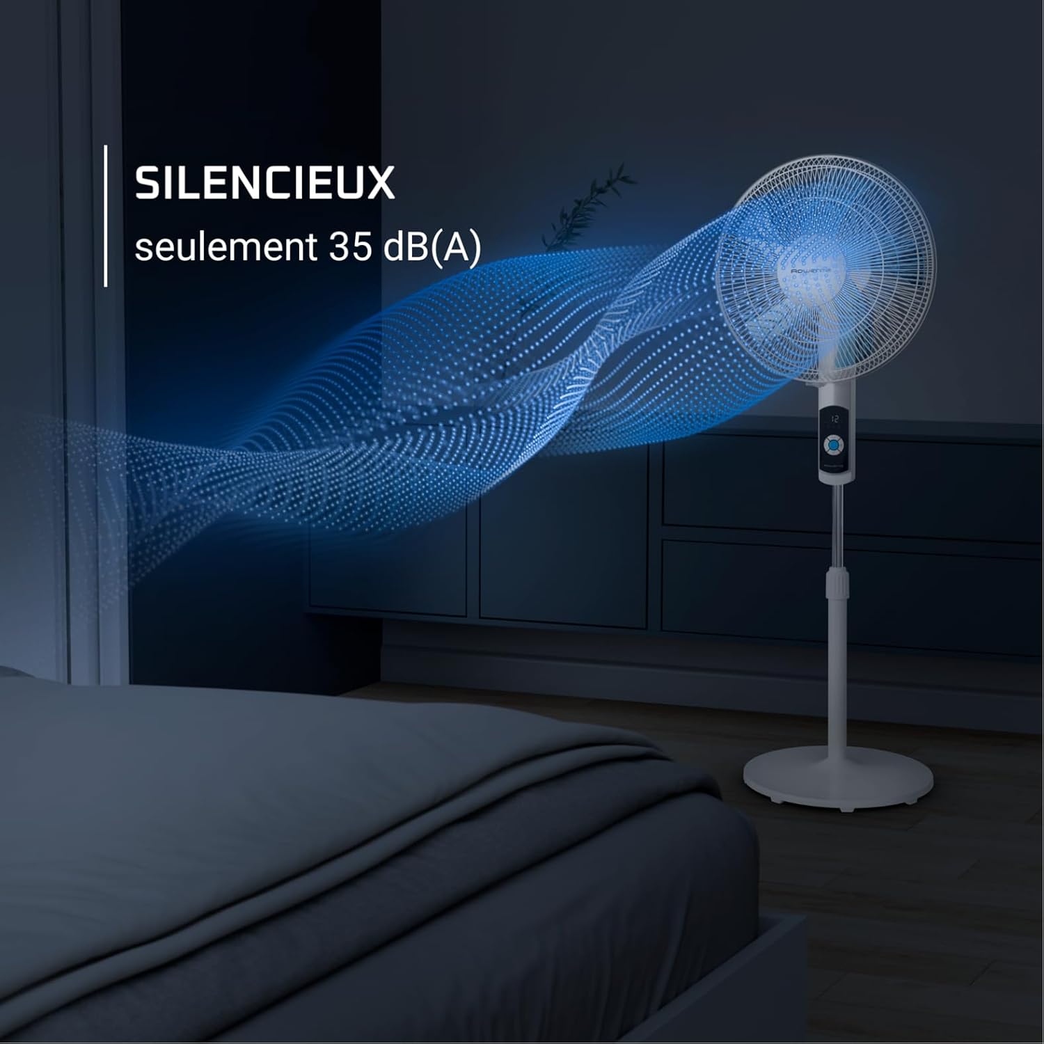 Rowenta Turbo Silence, Ventilateur sur pied, Silencieux, Puissant, Design durable, Écoénergétique, Timer - 12h VU5650F0 et VU5640F2