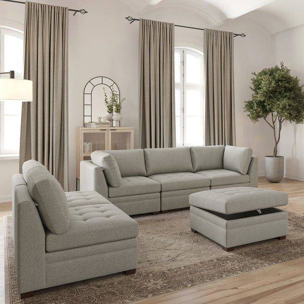 Tisdale Modular Sectional 6-piece Boucle with Storage Ottoman