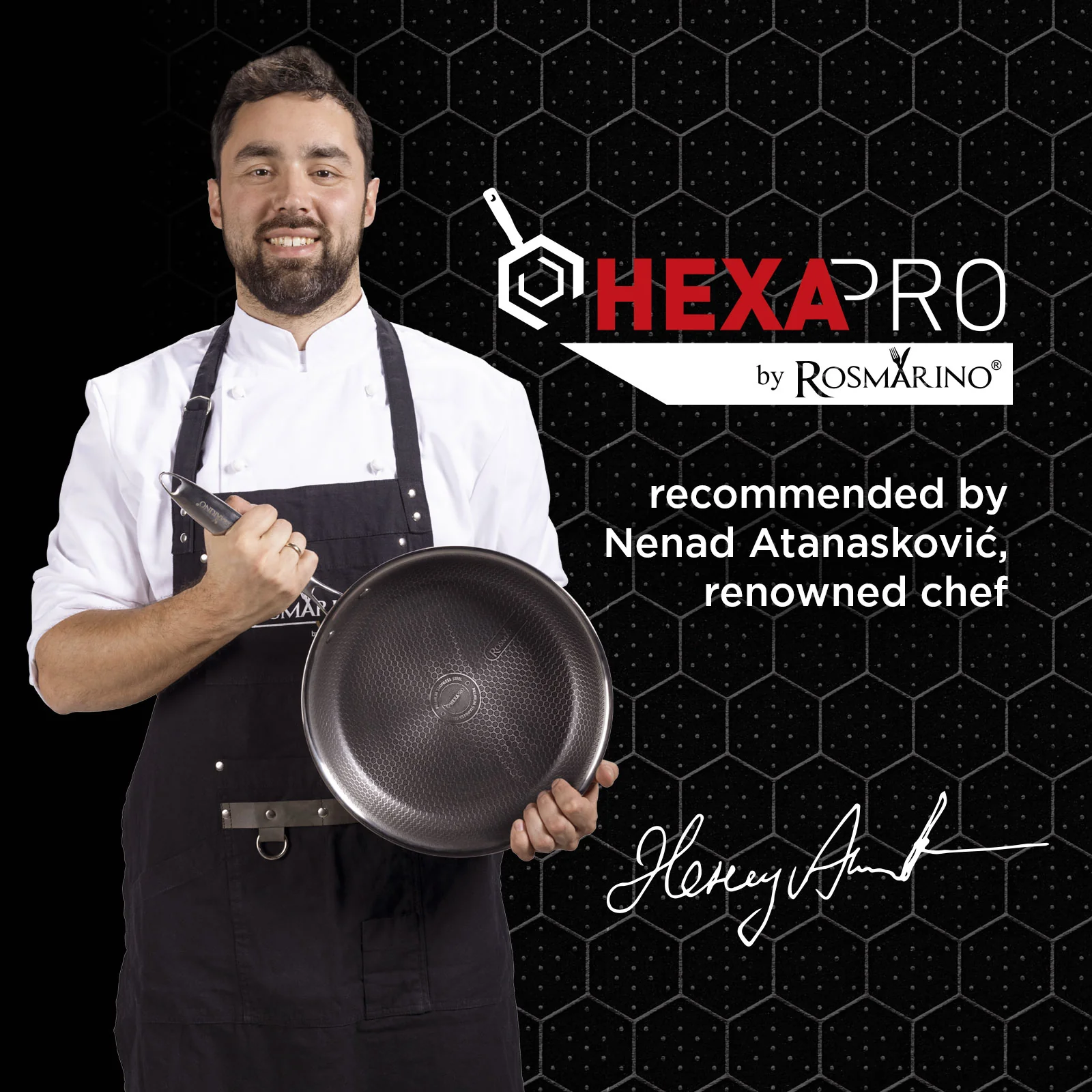 Premium frying pan Rosmarino HexaPRO - 28 cm