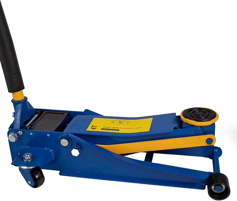 AMC Hydraulic jack, professional trolley jack, 4t, bidirectional bearing wheels, hydraulic jack, car jack, super low profile, professional, double piston, for vehicles