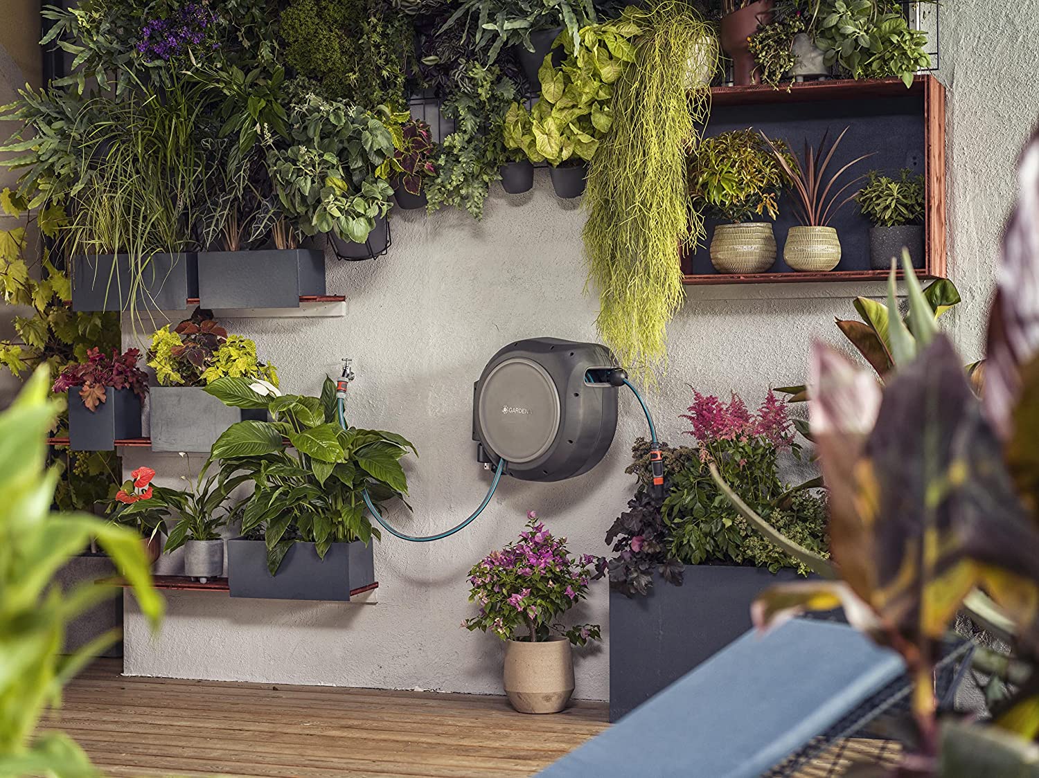 83 Foot Wall Mounted Reel, gray