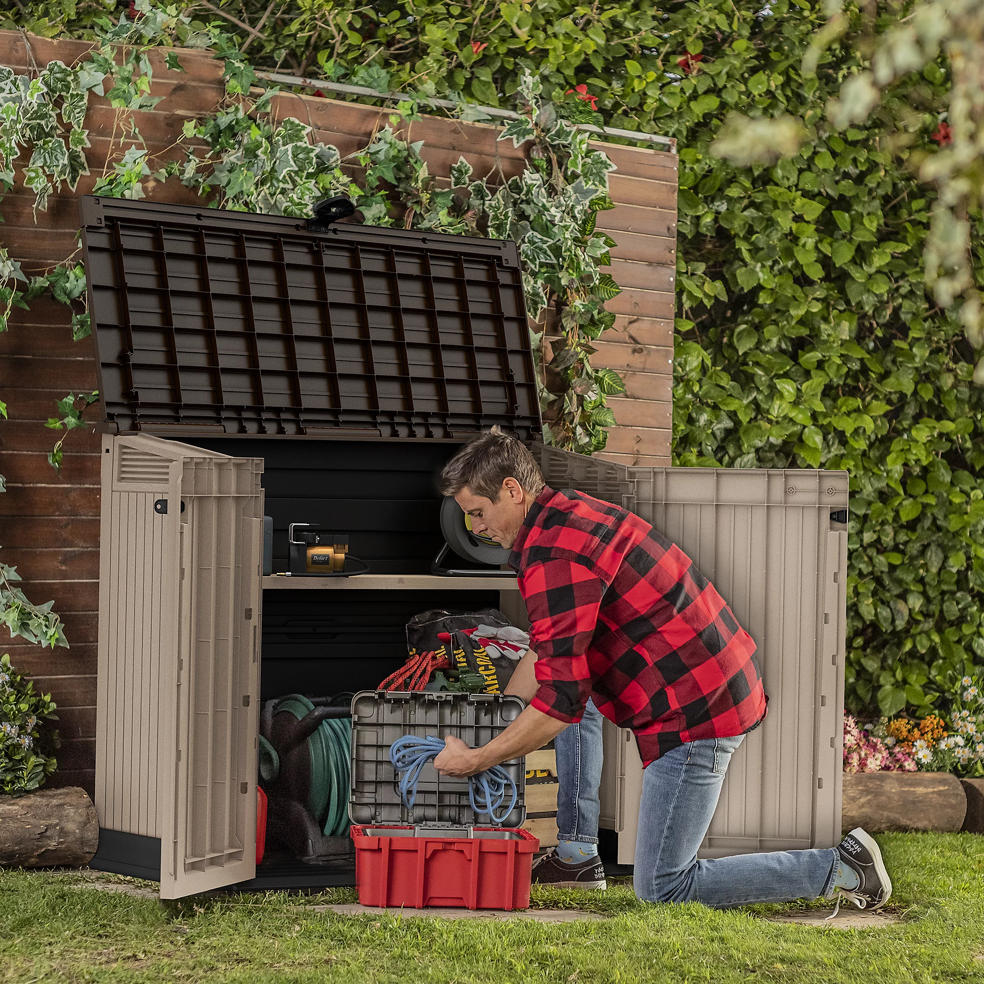 Keter Store It Out Midi Beige & brown Garden storage box 880L