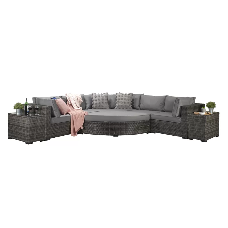 Berniss Wicker 8 - Person Garden Lounge Set with Cushions